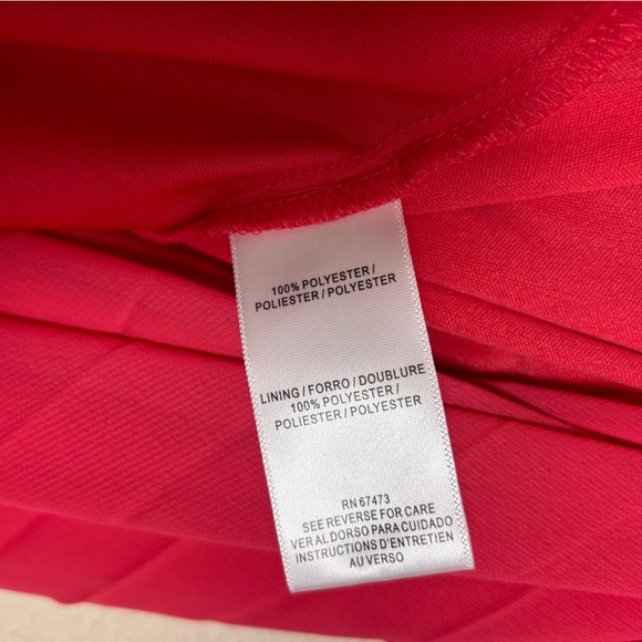 Taylor Raspberry Red Pleated Chiffon Ruffle Sleeve Empire Waist Midi Dress 14 - Picture 10 of 14